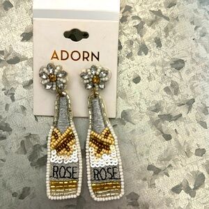 NWT Rose’ bottle earrings